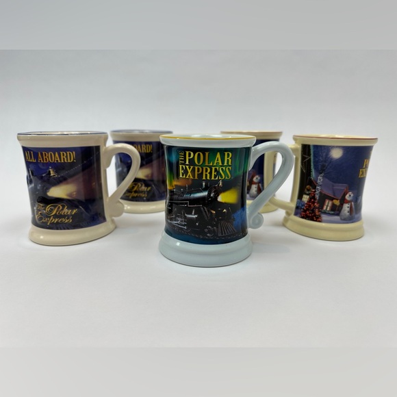The Polar Express 3D Coffee Hot Chocolate Mug Set of 5 Christmas Holiday - Picture 1 of 10